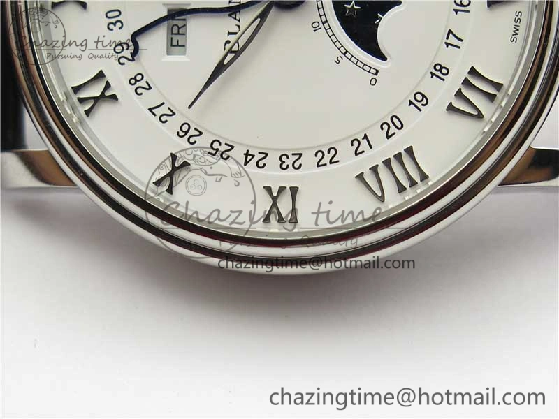 ModernLook Villeret 6654 SS Complicated Function OMF 1:1 Best Edition White Dial on Black Leather Strap A6654 V 5268