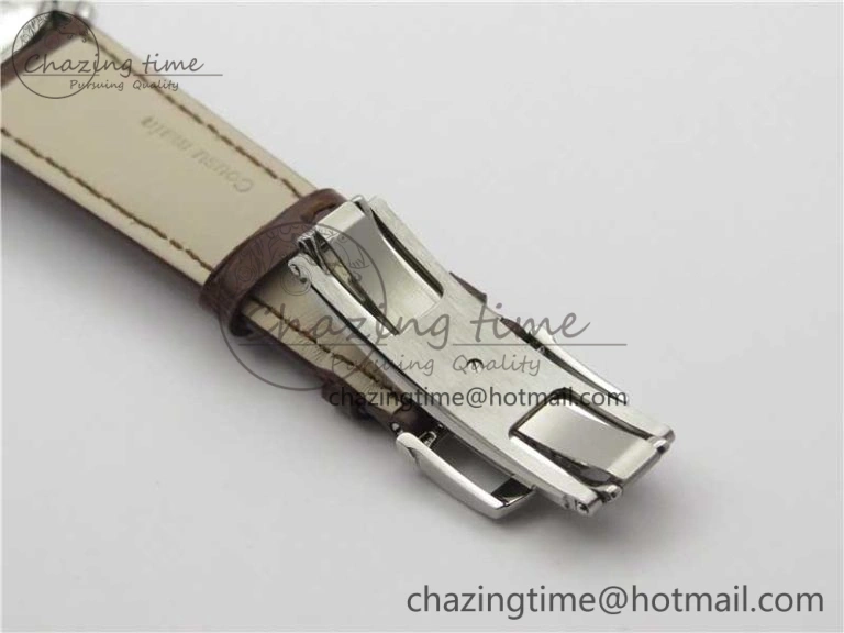 ZipUp Villeret 6654 SS Complicated Function OMF 1:1 Best Edition White Dial on Brown Leather Strap A6654 V 5270