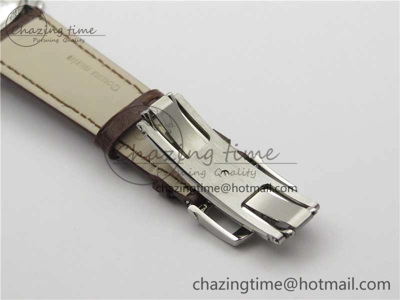 ZipUp Villeret 6654 SS Complicated Function OMF 1:1 Best Edition White Dial on Brown Leather Strap A6654 V 5270