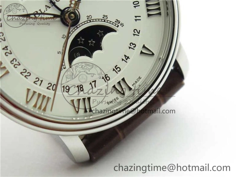 ZipUp Villeret 6654 SS Complicated Function OMF 1:1 Best Edition White Dial on Brown Leather Strap A6654 V 5270