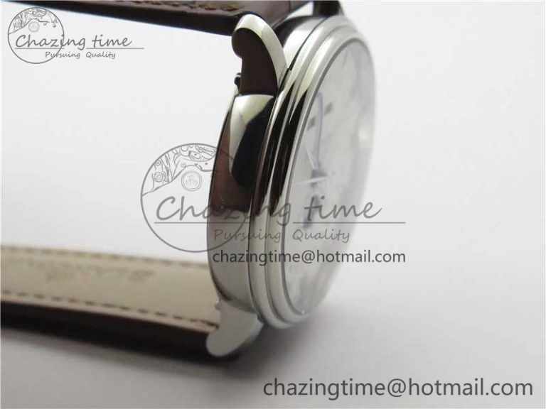 ZipUp Villeret 6654 SS Complicated Function OMF 1:1 Best Edition White Dial on Brown Leather Strap A6654 V 5270