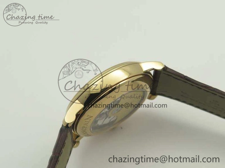 GoAnywhere Villeret 6669 RG HG 1:1 Best Edition White Dial On Leather Strap V 8096