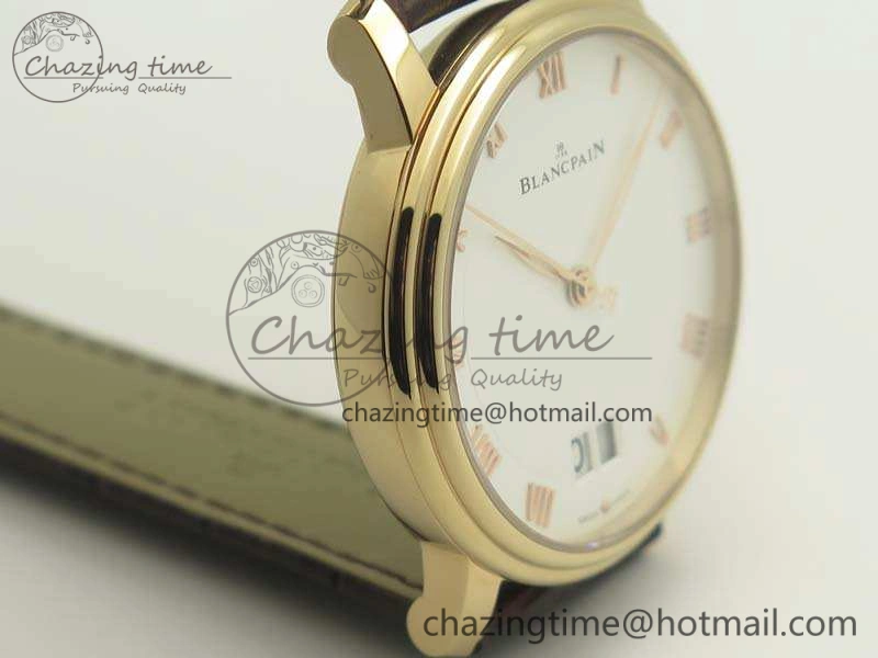 GoAnywhere Villeret 6669 RG HG 1:1 Best Edition White Dial On Leather Strap V 8096