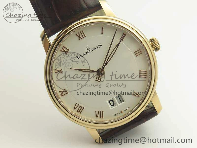 GoAnywhere Villeret 6669 RG HG 1:1 Best Edition White Dial On Leather Strap V 8096