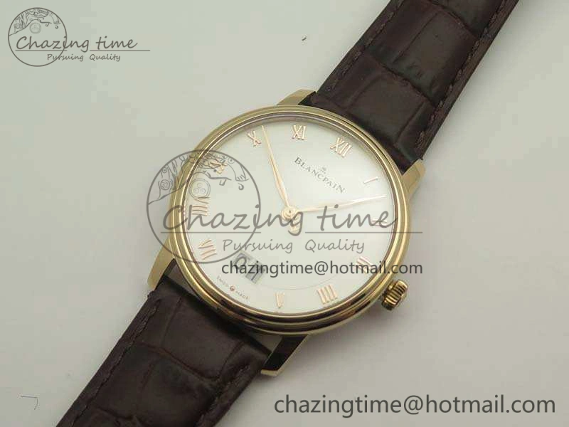 GoAnywhere Villeret 6669 RG HG 1:1 Best Edition White Dial On Leather Strap V 8096