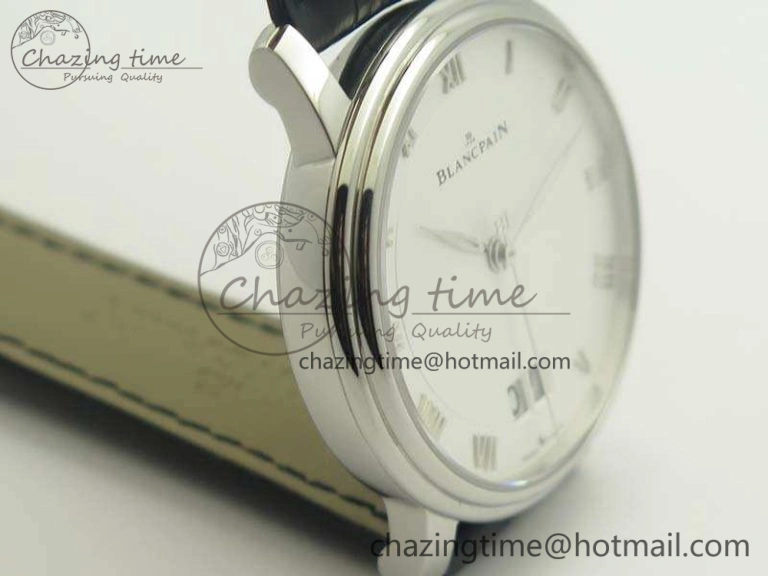 Durable Villeret 6669 SS HG 1:1 Best Edition White Dial On Leather Strap V 5294