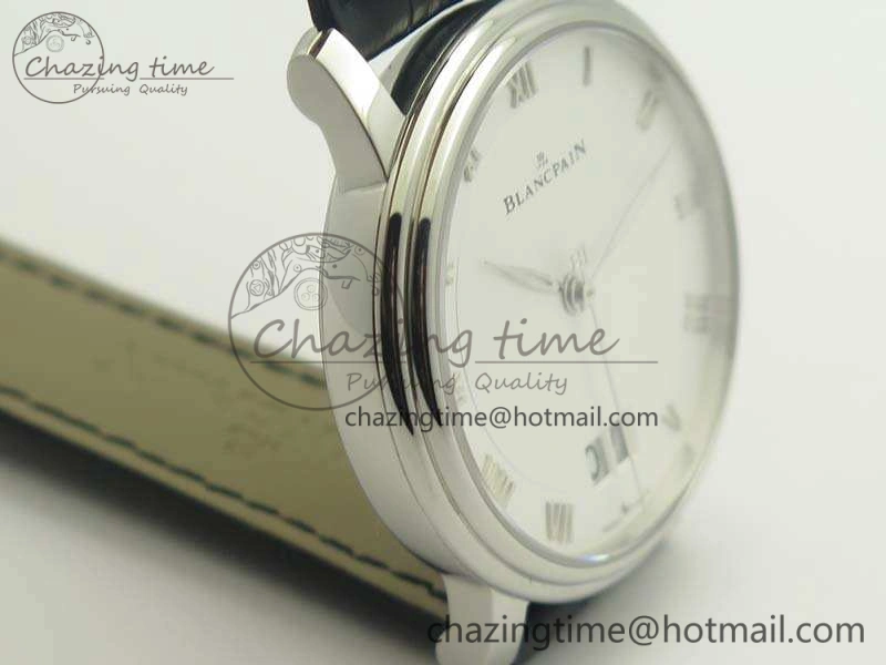 Durable Villeret 6669 SS HG 1:1 Best Edition White Dial On Leather Strap V 5294