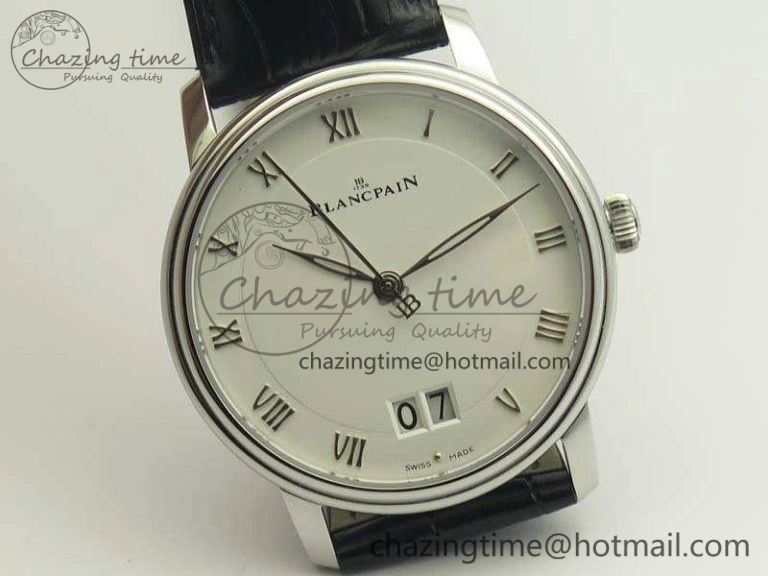 Durable Villeret 6669 SS HG 1:1 Best Edition White Dial On Leather Strap V 5294