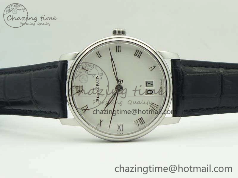 Durable Villeret 6669 SS HG 1:1 Best Edition White Dial On Leather Strap V 5294