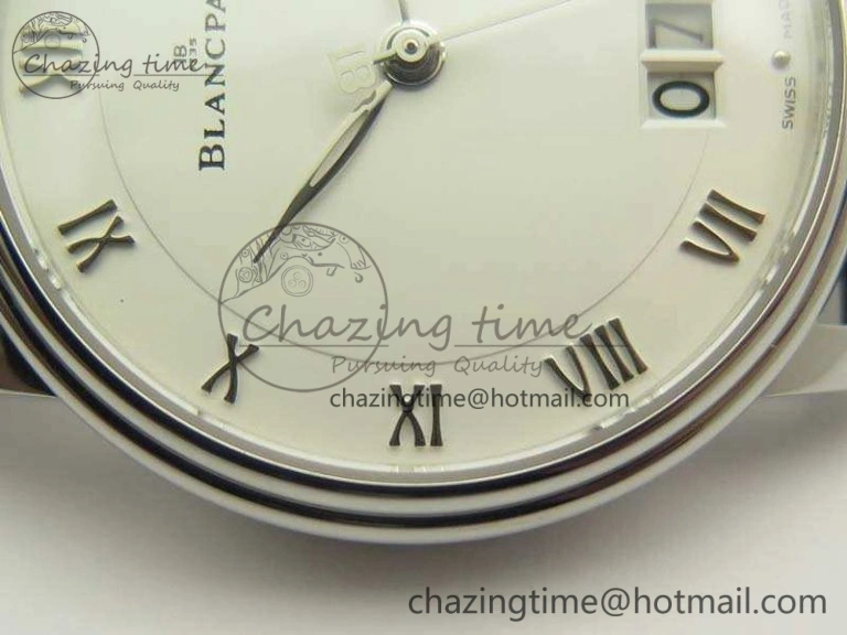 Durable Villeret 6669 SS HG 1:1 Best Edition White Dial On Leather Strap V 5294