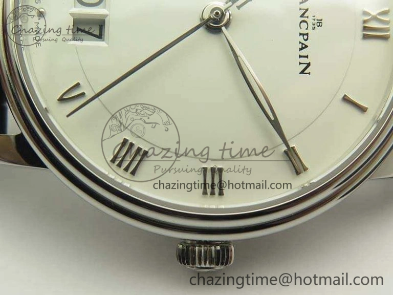 Durable Villeret 6669 SS HG 1:1 Best Edition White Dial On Leather Strap V 5294