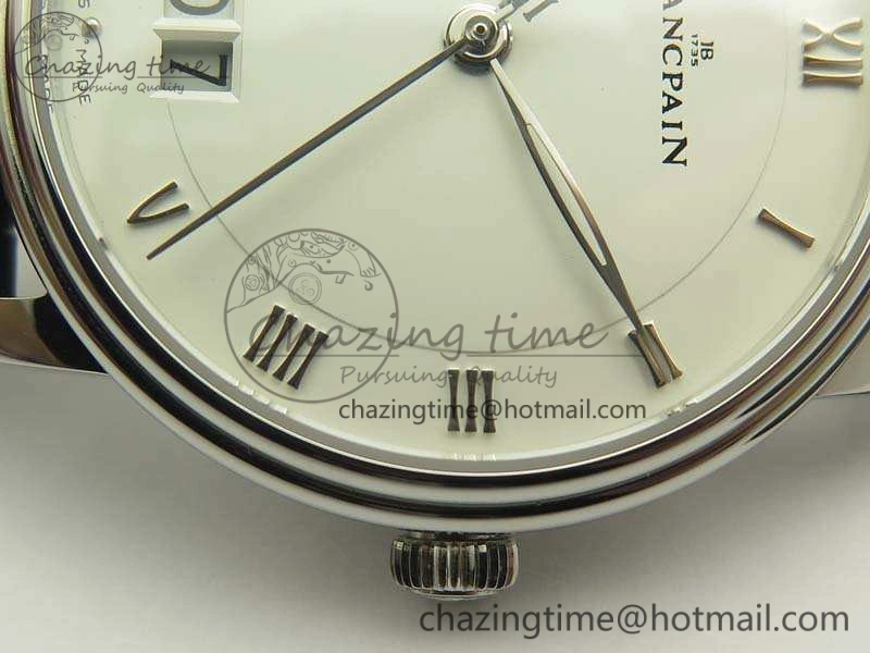 Durable Villeret 6669 SS HG 1:1 Best Edition White Dial On Leather Strap V 5294