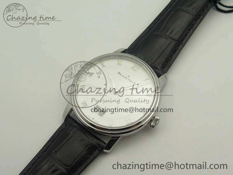 Durable Villeret 6669 SS HG 1:1 Best Edition White Dial On Leather Strap V 5294