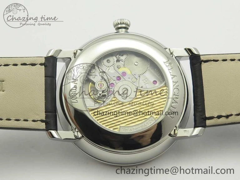 Youthful Villeret Quantième Complet 8 Jours SS Complicated Function OMF 1:1 Best Edition White Dial on Black Leather Strap A 5281