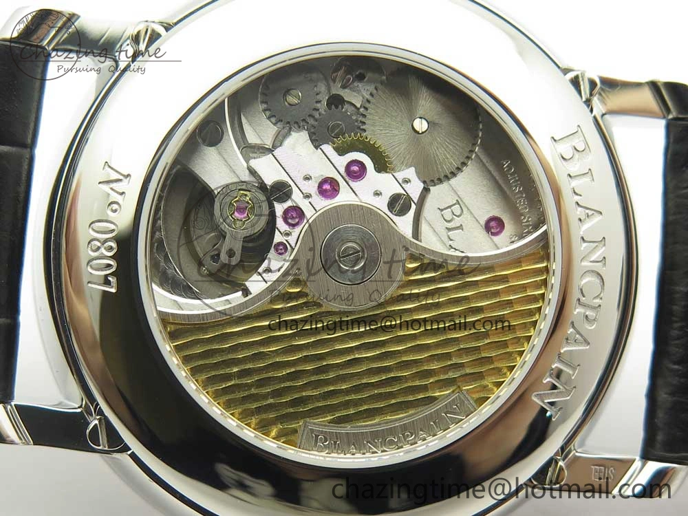 Youthful Villeret Quantième Complet 8 Jours SS Complicated Function OMF 1:1 Best Edition White Dial on Black Leather Strap A 5281