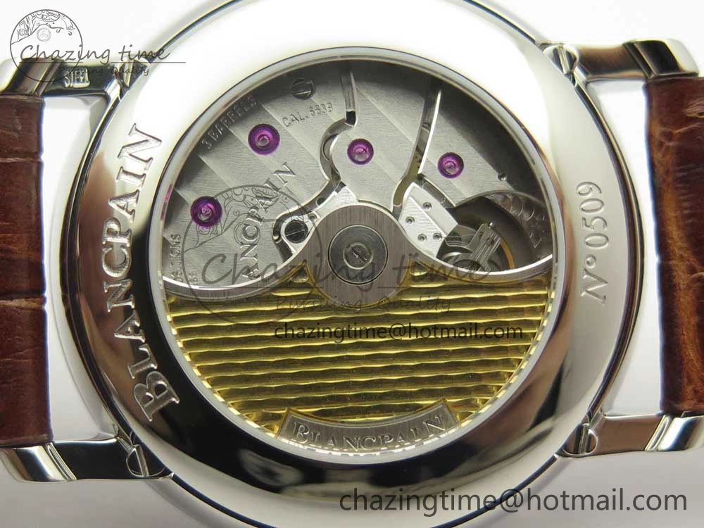 Upgraded Villeret Quantième Complet 8 Jours SS Complicated Function OMF 1:1 Best Edition White Dial on Brown Leather Strap A 7983