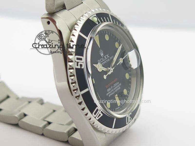 Vintage 1680 Best Edition black Submariner 660ft 200m A2836 (Superlumed Dial And Hands) Casual 3921
