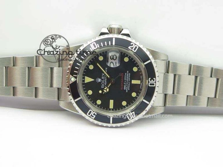 Vintage 1680 Best Edition black Submariner 660ft 200m A2836 (Superlumed Dial And Hands) Casual 3921