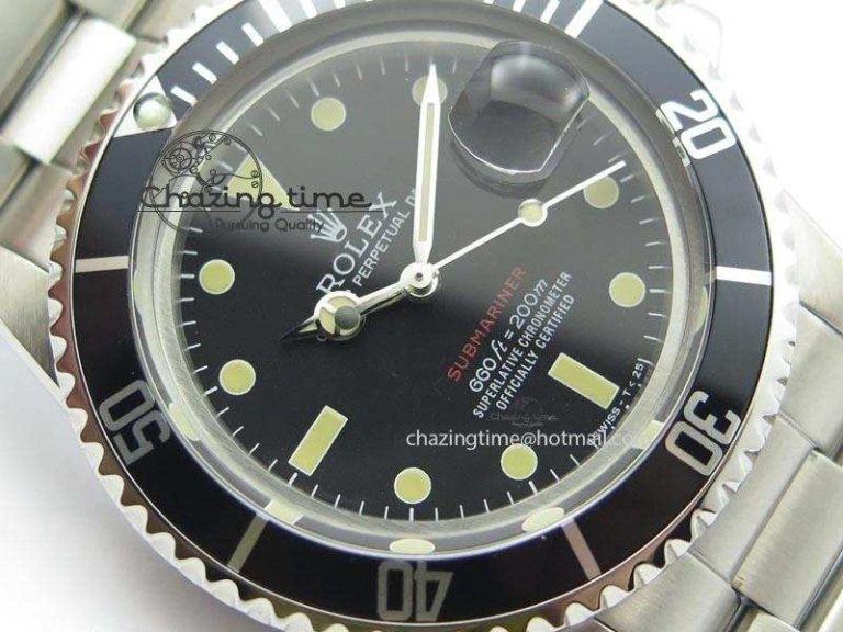 Vintage 1680 Best Edition black Submariner 660ft 200m A2836 (Superlumed Dial And Hands) Casual 3921