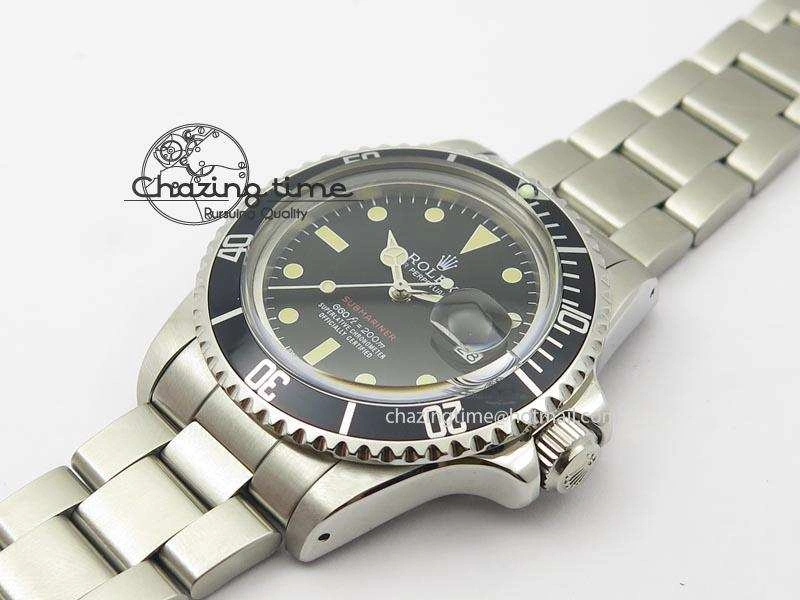 Vintage 1680 Best Edition black Submariner 660ft 200m A2836 (Superlumed Dial And Hands) Casual 3921