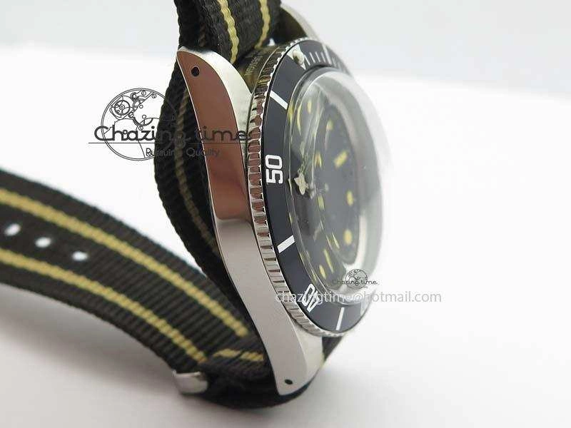 Vintage 1680 Submariner No Date SS Black Dial On Nylon Strap A OnTrend 3854
