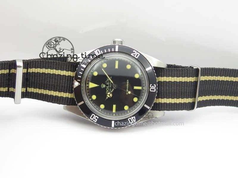 Vintage 1680 Submariner No Date SS Black Dial On Nylon Strap A OnTrend 3854