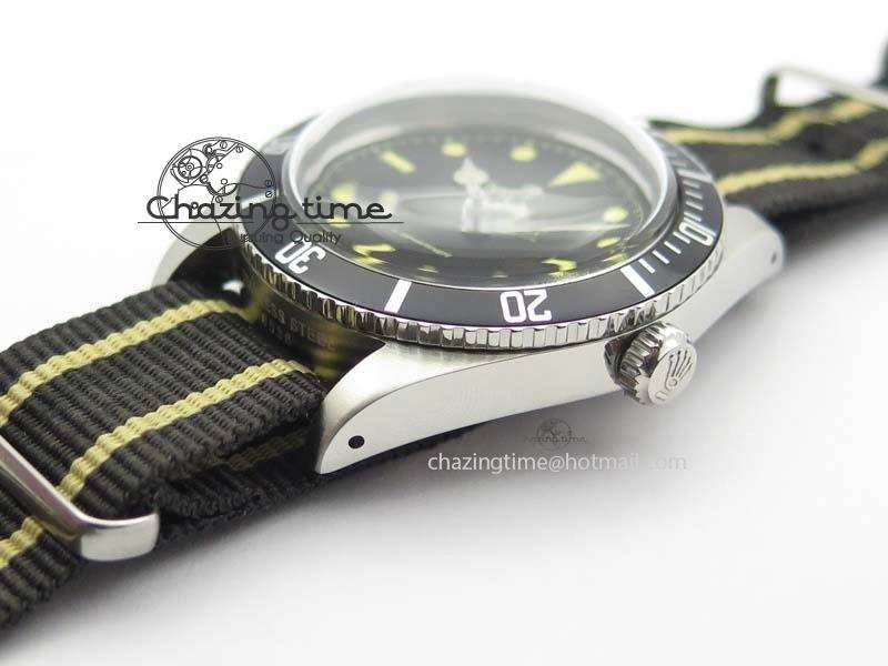 Vintage 1680 Submariner No Date SS Black Dial On Nylon Strap A OnTrend 3854