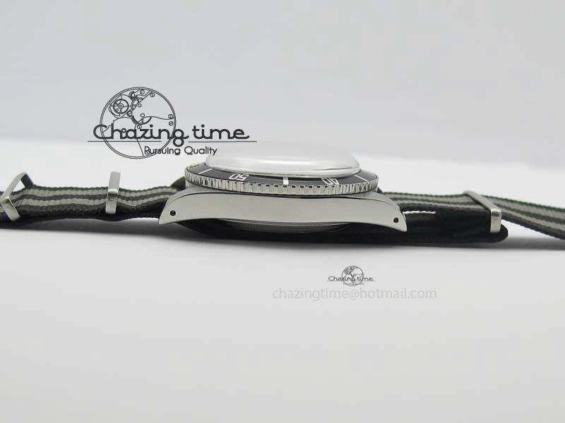 Unique Vintage 1680 Submariner No Date SS White Dial On Nylon Strap A 3857