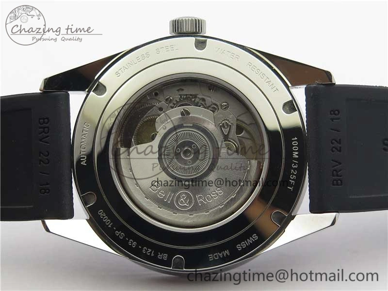 Vintage BR123 SS Blue Dial Blue Bezel on Black Rubber Strap MIYOTA HighQuality 5172
