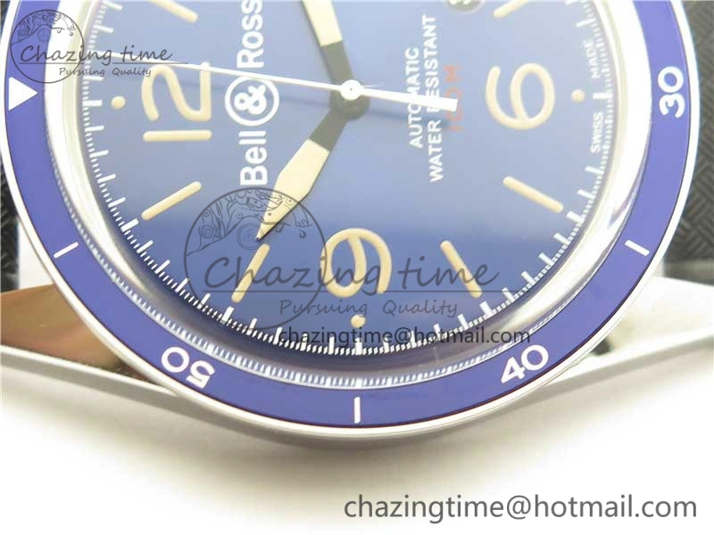 Vintage BR123 SS Blue Dial Blue Bezel on Black Rubber Strap MIYOTA HighQuality 5172