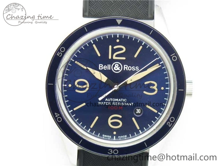 Vintage BR123 SS Blue Dial Blue Bezel on Black Rubber Strap MIYOTA HighQuality 5172