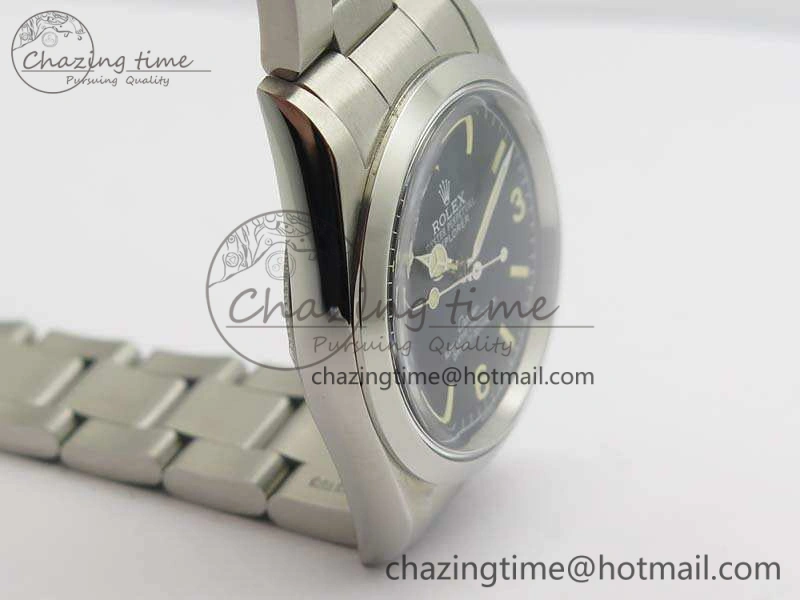 Thermal Vintage Explorer Ref.1016 Cartier Black Dial Cream Markers On SS Bracelet A23J 3545