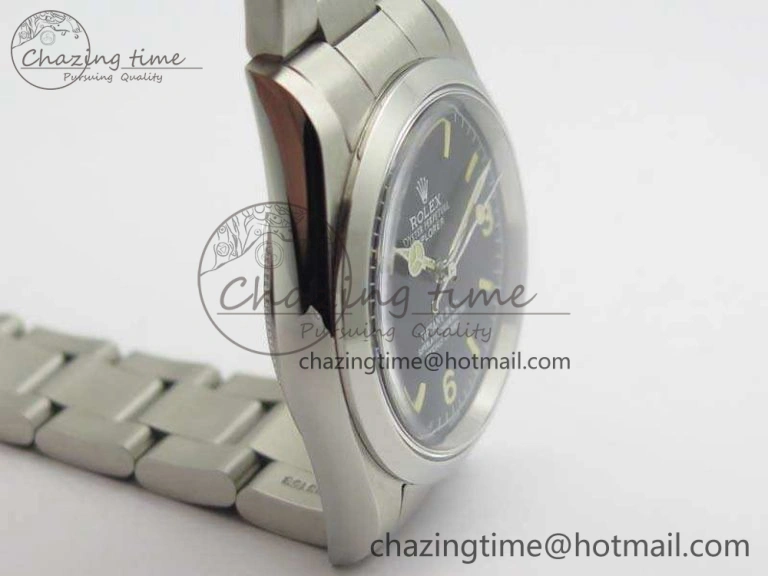Vibrant Vintage Explorer Ref.1016 Tiffany Black Dial Cream Markers On SS Bracelet A23J 3546