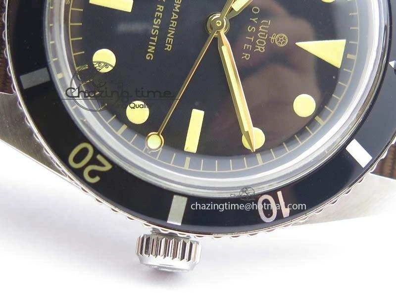 ZeroBulk Vintage Oyster Submariner No Date SS Black Dial On Nylon Strap A 3860