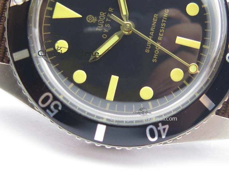 ZeroBulk Vintage Oyster Submariner No Date SS Black Dial On Nylon Strap A 3860