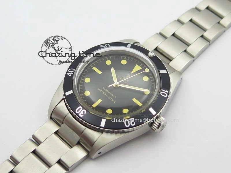 Vintage Oyster Submariner No Date SS Black Dial On SS Bracelet A Practical 3851