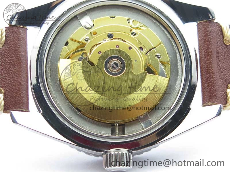 Vintage Seamaster 300 No Date SS B12 Black Dial On Brown Leather Strap A2836 (Free Nylon Strap) Soft 7912