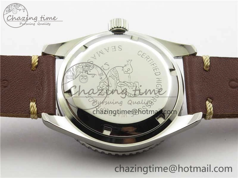 Sophisticated Vintage Seamaster 300 No Date T SS B12 Black Dial On Brown Leather Strap A2836 (Free Nylon Strap) 7910