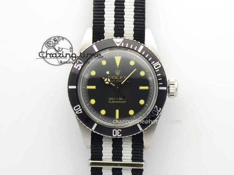 Vintage Submariner No Date SS Black Dial 200m 660ft On Nylon Strap A GoAnywhere 3861