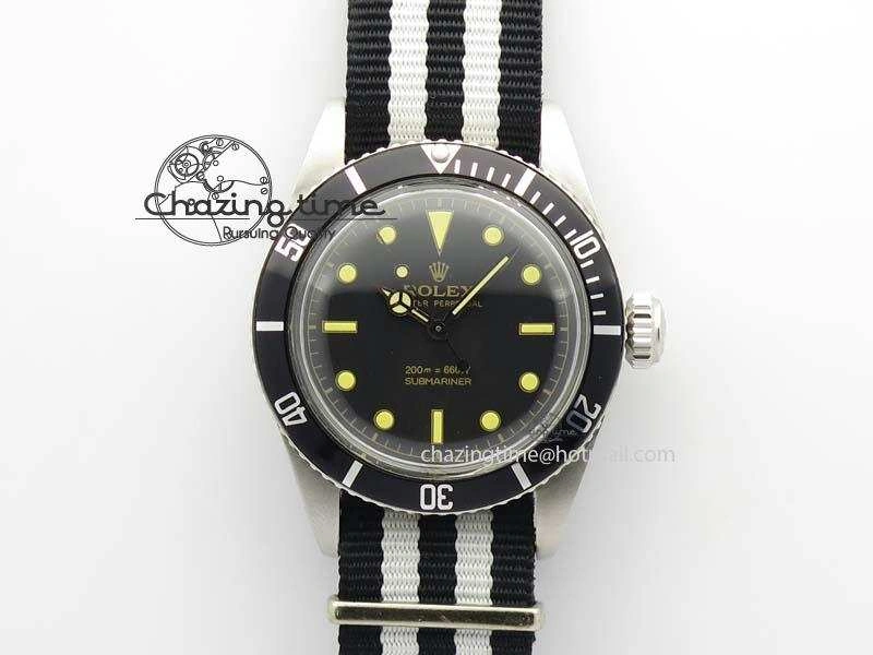 Vintage Submariner No Date SS Black Dial 200m 660ft On Nylon Strap A GoAnywhere 3861