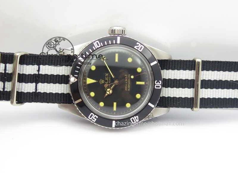 Vintage Submariner No Date SS Black Dial 200m 660ft On Nylon Strap A GoAnywhere 3861