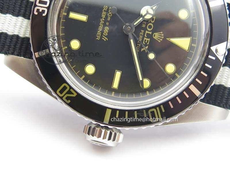 Vintage Submariner No Date SS Black Dial 200m 660ft On Nylon Strap A GoAnywhere 3861