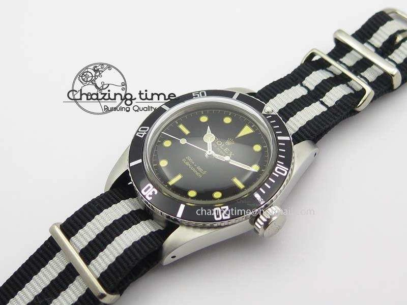 Vintage Submariner No Date SS Black Dial 200m 660ft On Nylon Strap A GoAnywhere 3861