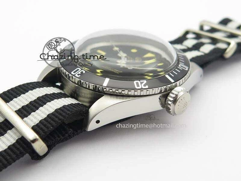 Vintage Submariner No Date SS Black Dial 200m 660ft On Nylon Strap A GoAnywhere 3861