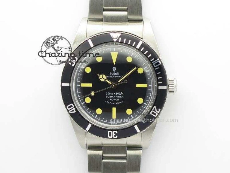 Stretchable Vintage Submariner No Date SS Black Dial 200m 660ft On SS Bracelet A 3852