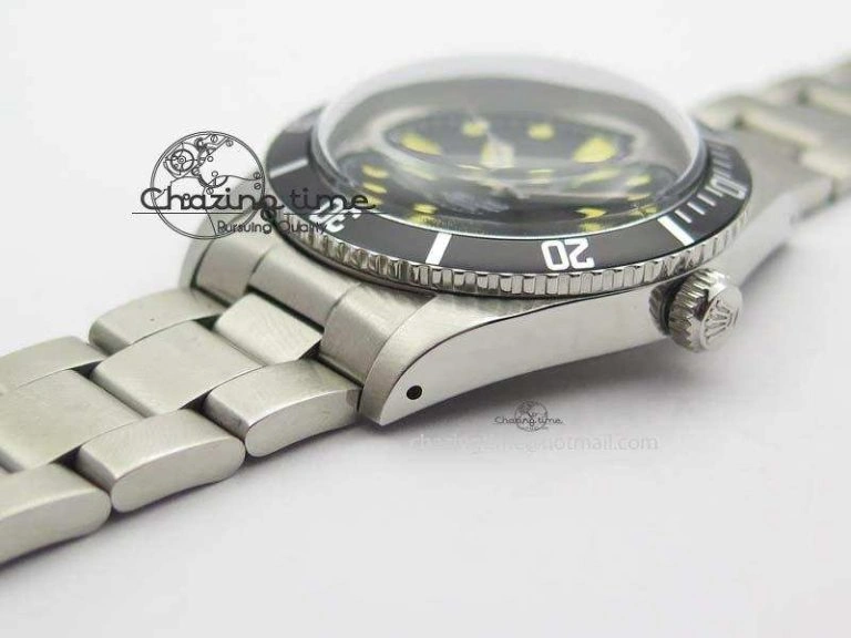 Stretchable Vintage Submariner No Date SS Black Dial 200m 660ft On SS Bracelet A 3852