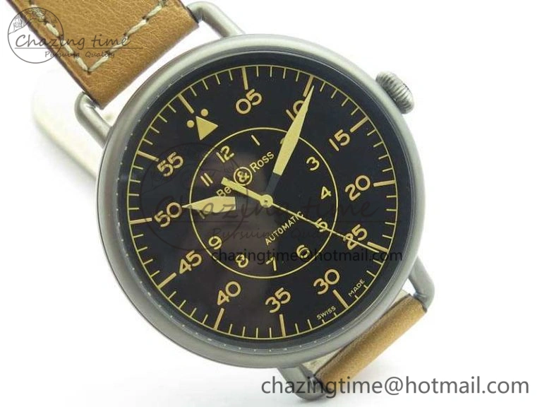 Seasonal WW1-92 Heritage 1:1 Best Edition Black Dial On Brown Leather Strap MIYOTA 5220
