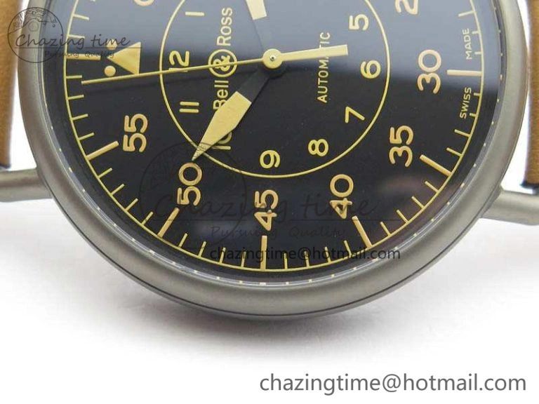 Seasonal WW1-92 Heritage 1:1 Best Edition Black Dial On Brown Leather Strap MIYOTA 5220