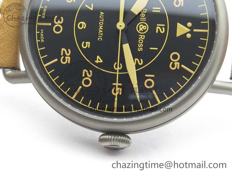 Seasonal WW1-92 Heritage 1:1 Best Edition Black Dial On Brown Leather Strap MIYOTA 5220