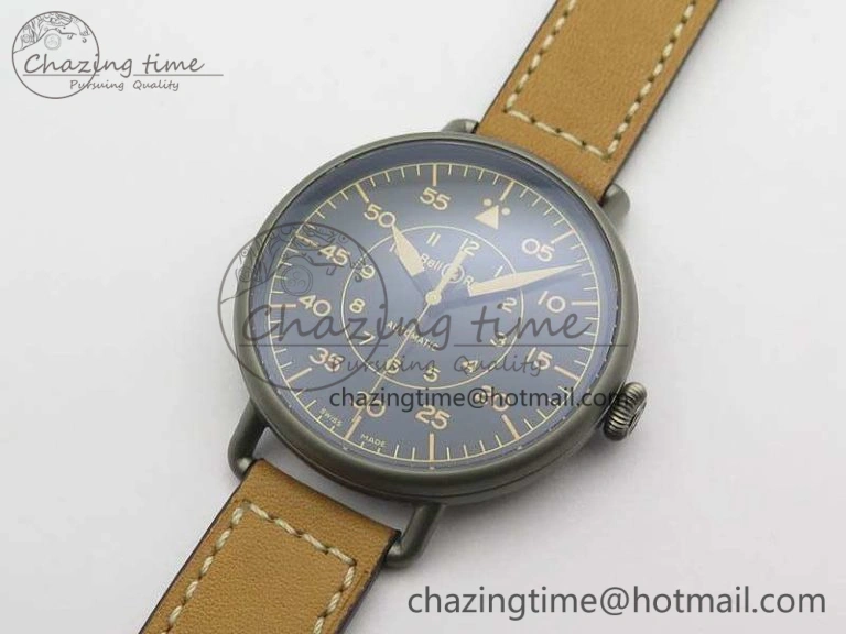 Seasonal WW1-92 Heritage 1:1 Best Edition Black Dial On Brown Leather Strap MIYOTA 5220